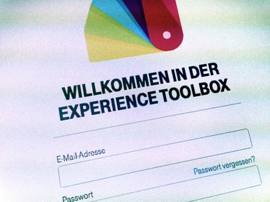 Der Login Bereich der Experience Toolbox